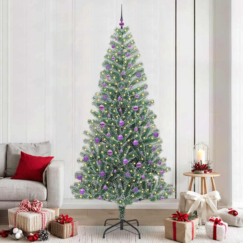 Vidaxl Künstlicher Weihnachtsbaum Beschneit Mit Led Licht 240 Cm