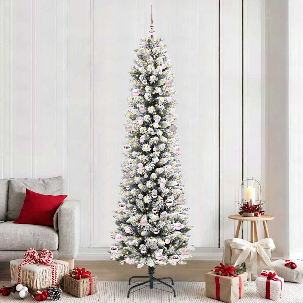Vidaxl Künstlicher Weihnachtsbaum Mit 300 Leds Mit Ständer Weiß 240 Cm