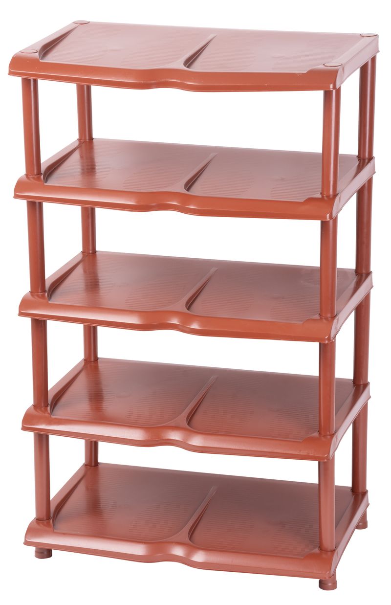 Regal Strend Pro, Für Schuhe, 5-stöckig, Braun, 48x30,5x86 Cm