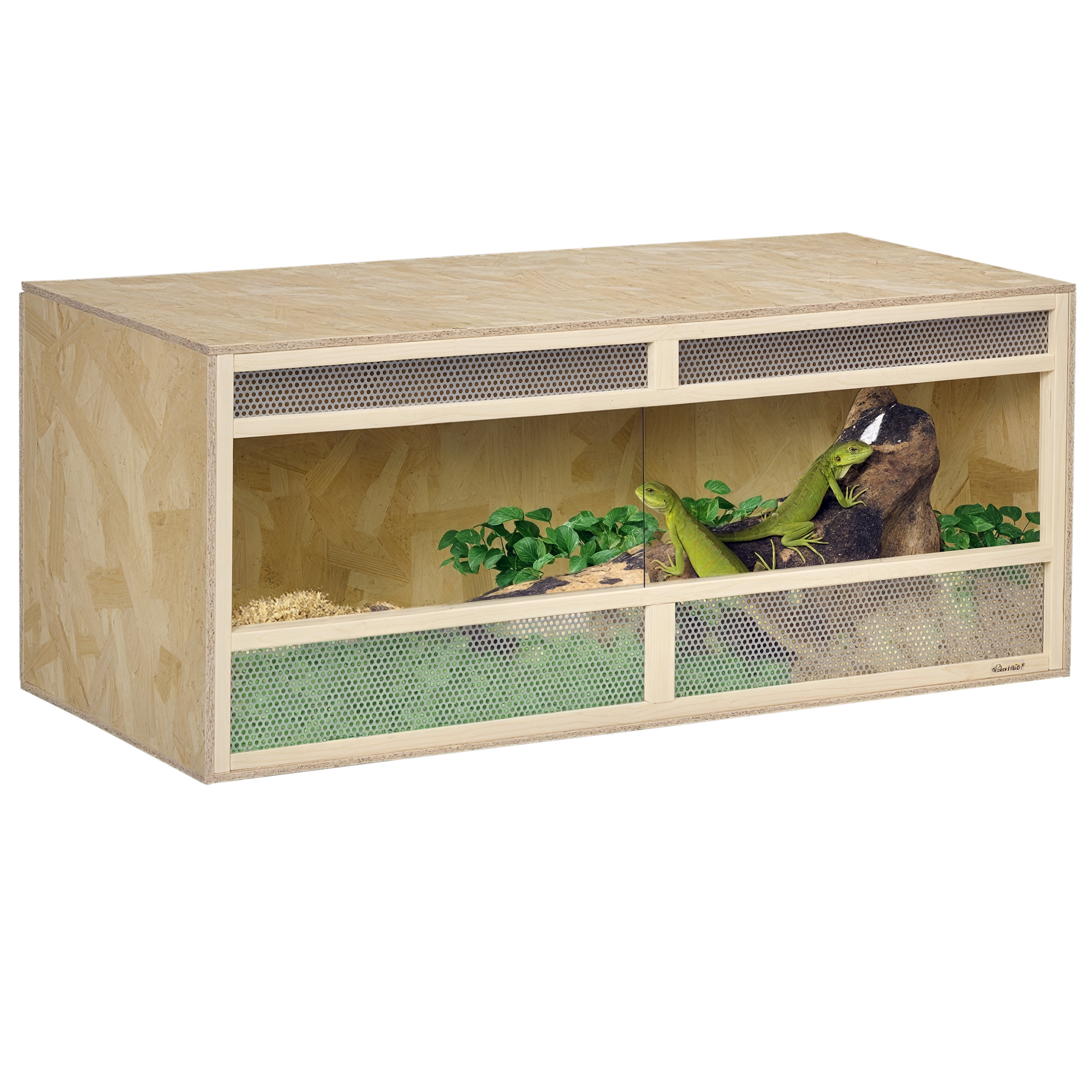 Holzterrarrarium Osb Für Reptilien Reptilienterrarium Mit Glasschiebetür Schlangenterrarium Holzgehege Natur 120x50x50 Cm