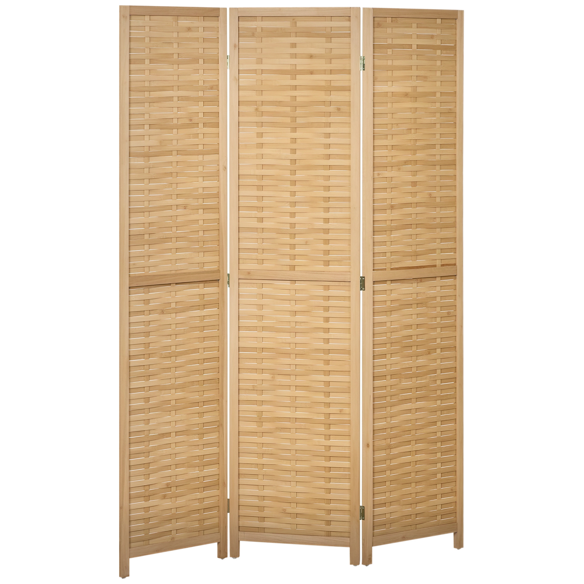 3-teiliger Bambus Paravent 120 X 170 Cm Klappbarer Raumteiler Trennwand Sichtschutz Natur