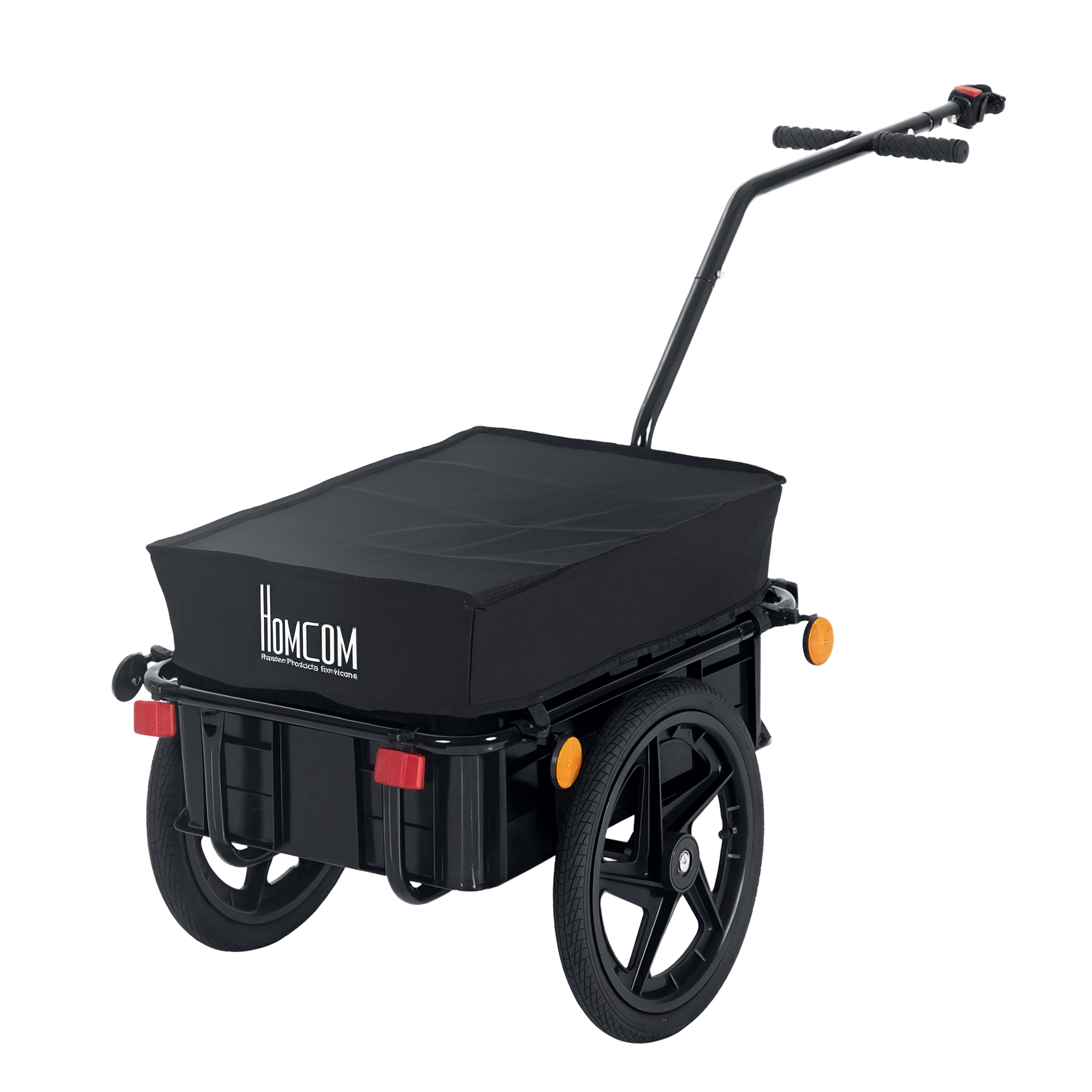 Fahrradanhänger Transportanhänger Lastenanhänger Mit Universal-kupplung Stahlrahmen Lastenkarre Für Fahrrad Schwarz 144x59x80 Cm