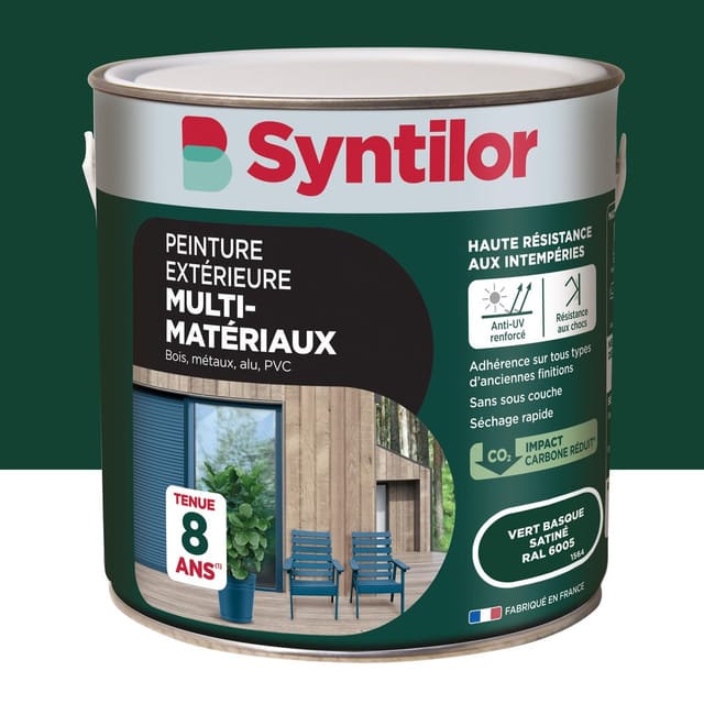 Außenfarbe Für Holz, Aluminium Und Pvc. Syntilor Baskischgrün, Seidenmatt, 2 L Syntilor