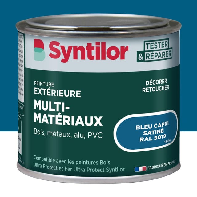 Außenfarbe Für Holz, Aluminium Und Pvc. Syntilor Capri Blue Satin 125 Ml Syntilor