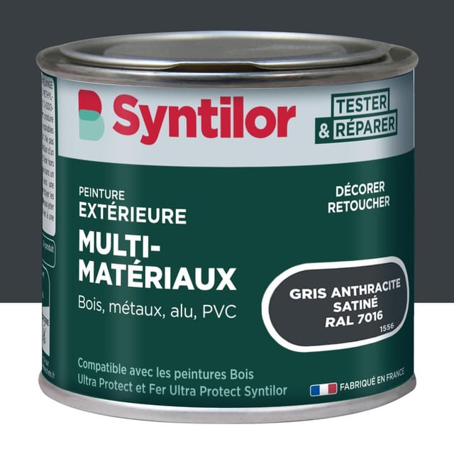 Außenfarbe Für Holz, Aluminium Und Pvc. Syntilor Anthrazitgrau, Seidenmatt, 0,125 L Syntilor
