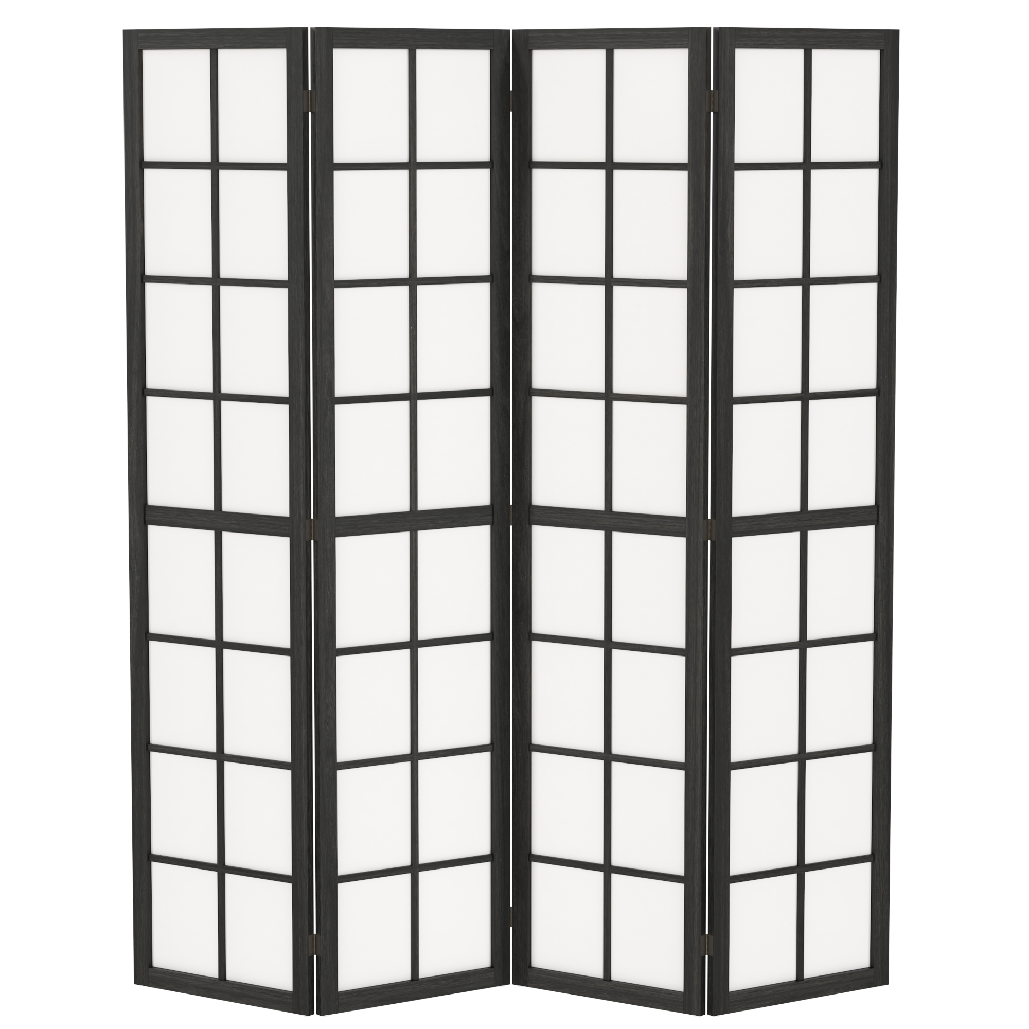 Faltbarer 4-teiliger Raumteiler, 160 X 170 Cm, Für Wohnzimmer, Schlafzimmer, Zuhause, Schwarz