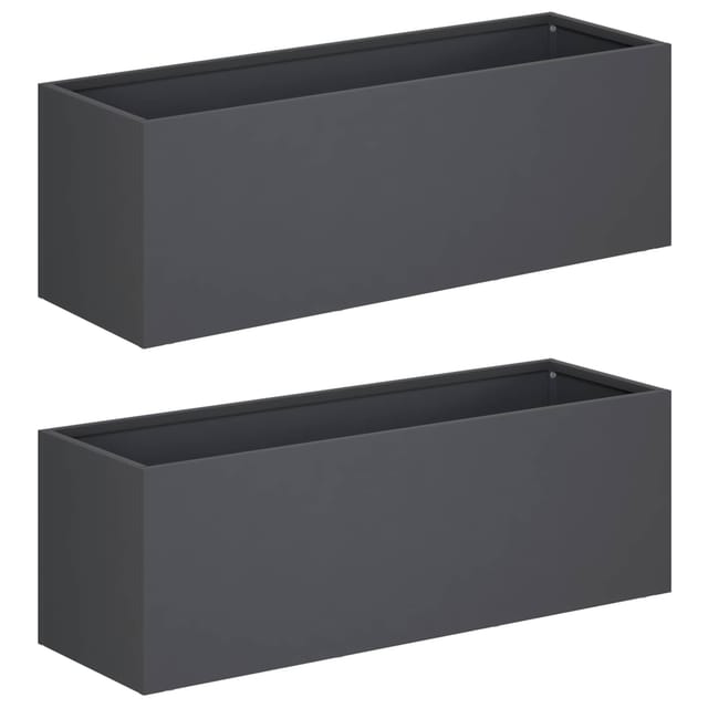 Garten-pflanzgefäß 2 Stk. Anthrazit 60 X 20 X 20 Cm Vidaxl