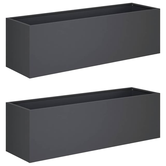 Garten-pflanzgefäß 2 Stk. Anthrazit 80 X 30 X 30 Cm Vidaxl
