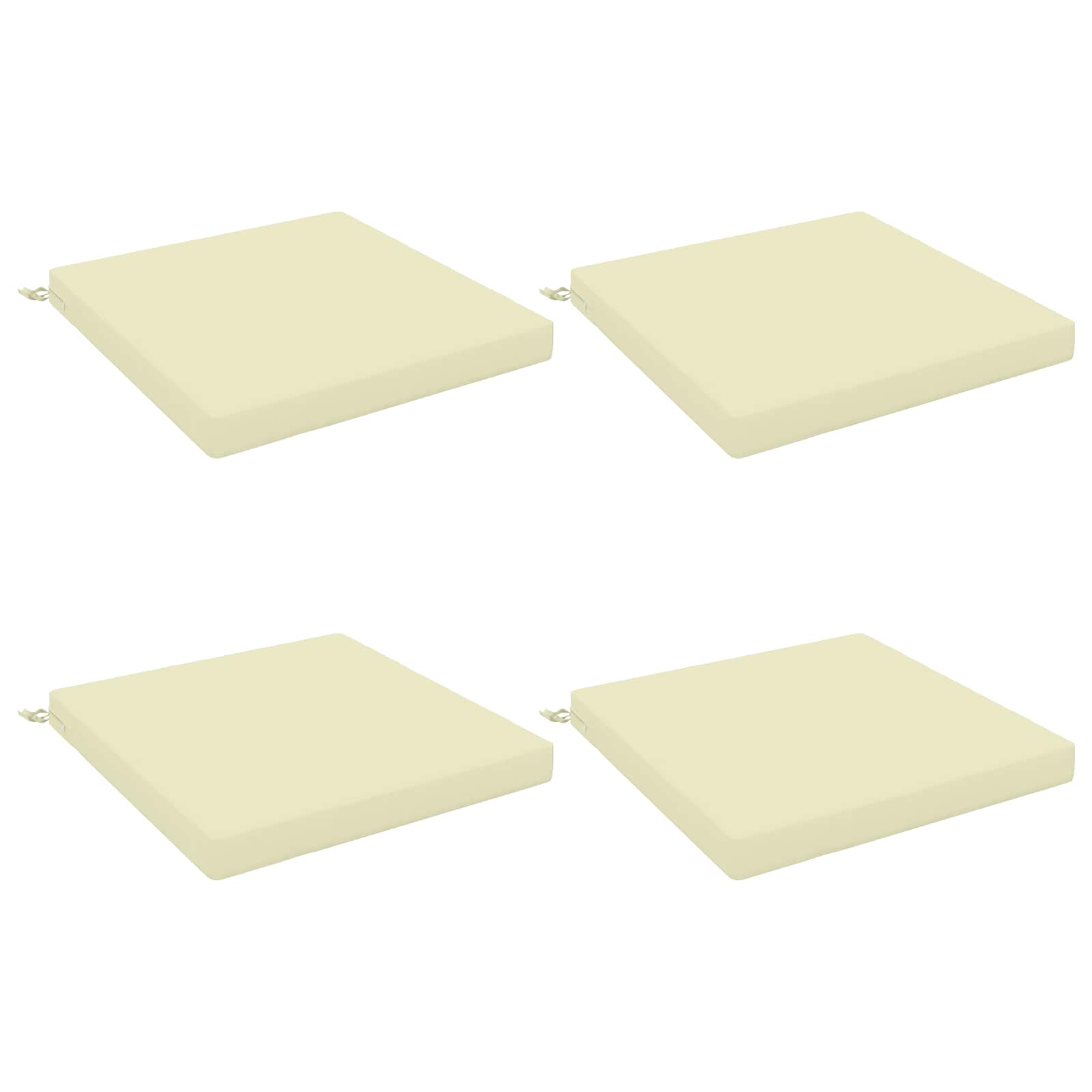 4-teilige Sitzkissen Soest 4 Stk. 100 % Polyester Creme Vidaxl