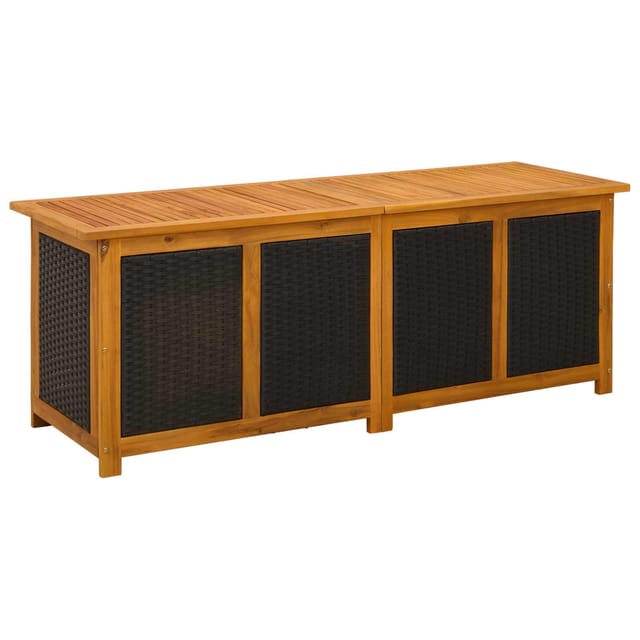 Gartenbox 243 L Massivholz Akazie 150 X 50 X 56 Cm Schwarz Vidaxl