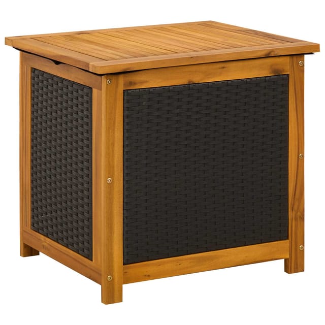 Gartenlagerbox 185 L Massivholz Akazie 60 X 50 X 56 Cm Schwarz Vidaxl