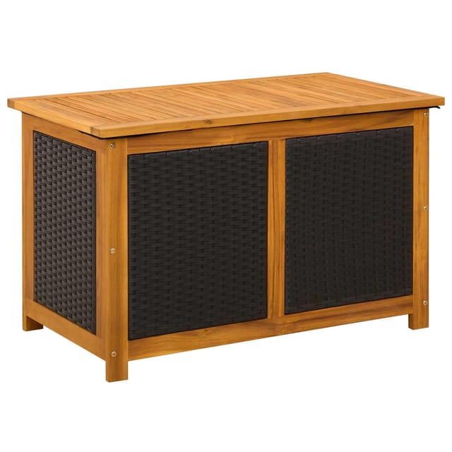 Gartenlagerbox 185 L Massivholz Akazie 90 X 50 X 56 Cm Schwarz Vidaxl