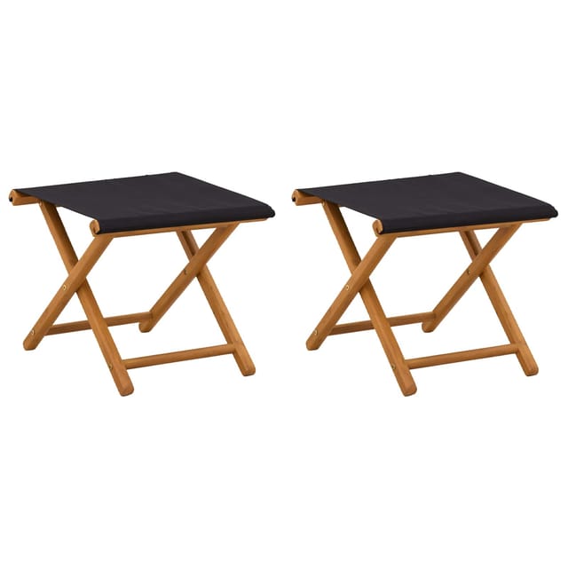 Liegestuhl 2 Pcs Massives Eukalyptus Holz Schwarz Vidaxl