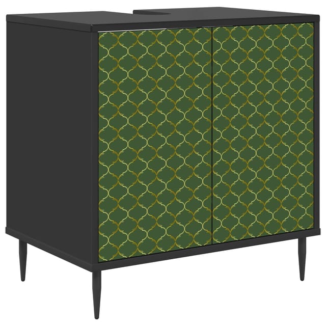 Badezimmerschrank Geleen Schwarz Eichen-optik 60 X 40 X 61 Cm Vidaxl