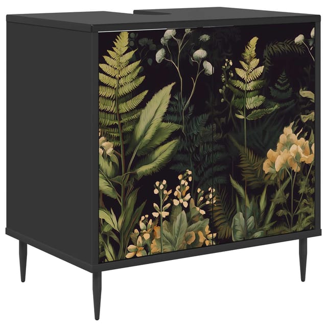 Badezimmerschrank Rhenen Schwarz Eichen-optik 60 X 40 X 61 Cm Vidaxl