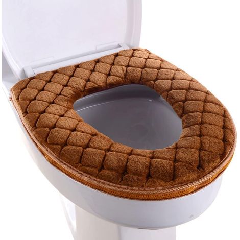 Brauner, Beheizbarer Wc-sitzbezug, Weich Und Waschbar, Universell Mit Reißverschluss – 1 Stück