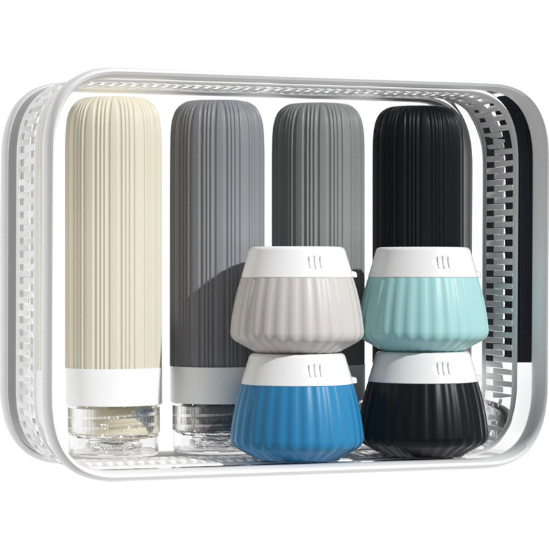 Set Mit 8 Reiseflaschen Aus Auslaufsicherem, Extrudierbarem Silikon Für Spülungen, Shampoos, Lotionen Usw. (8-teilig)