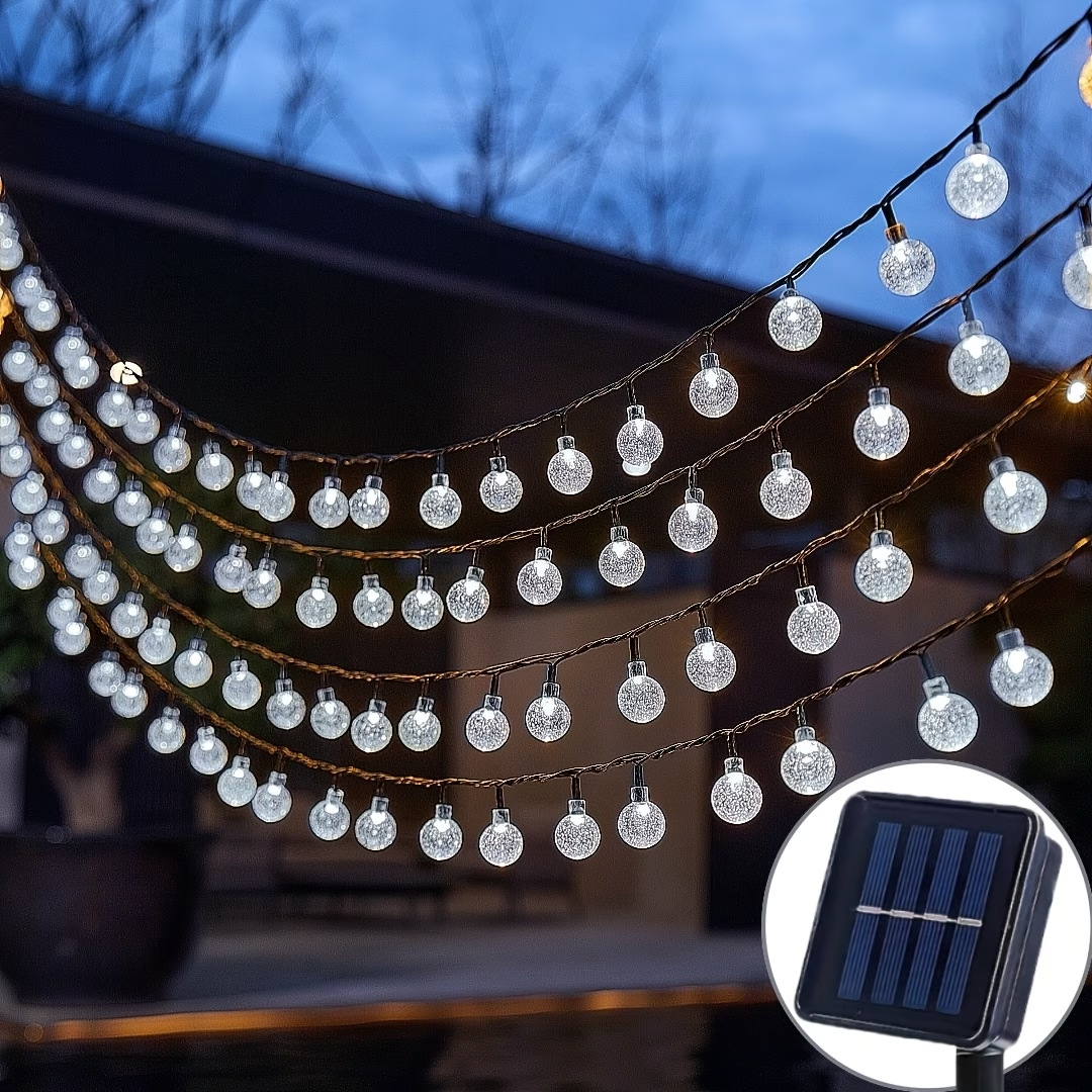 Solarbetriebene Lichterkette Für Den Außenbereich, Ideal Zur Dekoration Von Garten, Balkon Und Partys (weißes Licht, 1 Stück)