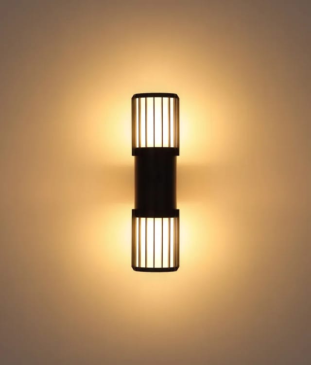 Außenwandleuchte Wandlampe Außenbereich Up-down Anthrazit Fassade H 38 Cm