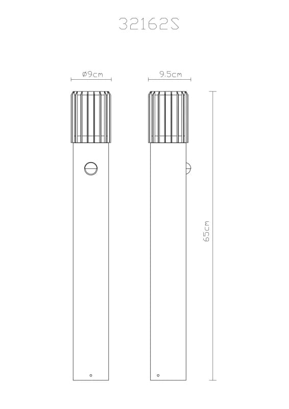 Standleuchte Außenstehlampe Bewegungsmelder Anthrazit Opal Pollerleuchte H 65 Cm