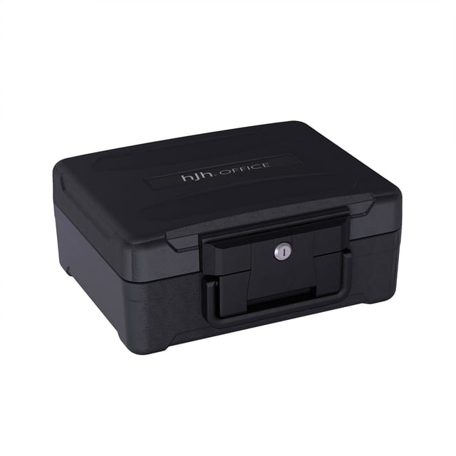 Safe / Tresor Safe Compact Slim 6 L Feuer- Wasserfest Kunststoff Schwarz Hjh Office