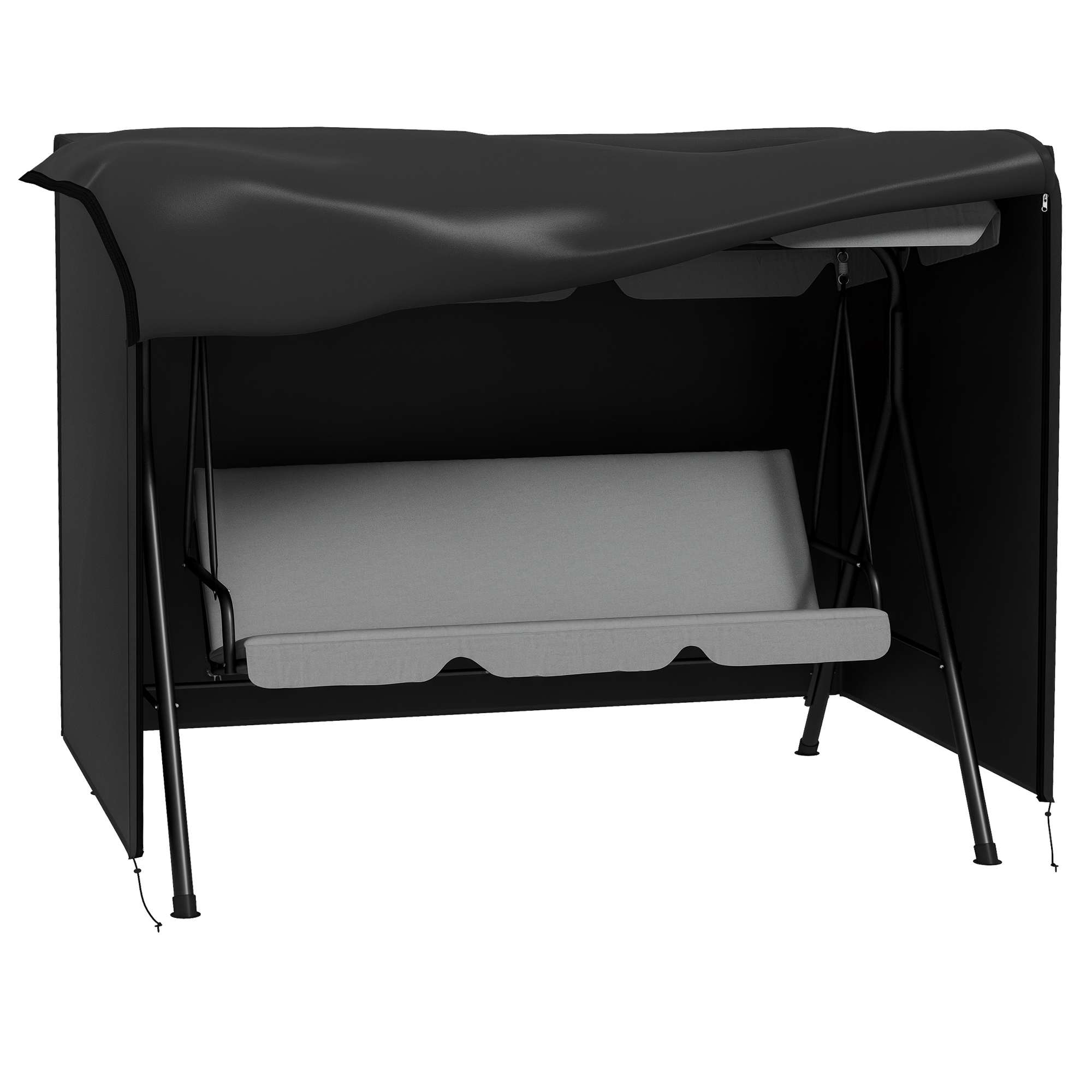 Schutzhülle Für Hollywoodschaukel Witterungsresistente Abdeckung Polyester Homaire 205x124x164 Cm - Schwarz
