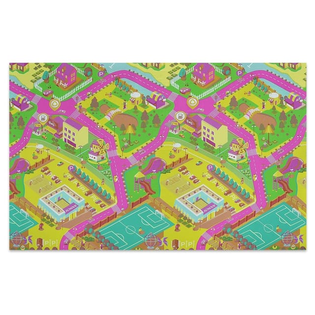 Kinderspielteppich Auf Maß Campus Grün V553-03x 150 Cm