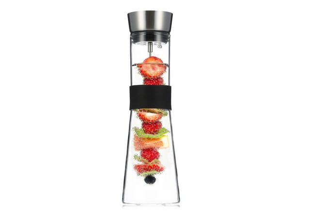 Klarstein - Glaswerk Sile Karaffe 1 Liter Borosilikatglas Fruchtspieß Mit Stopper