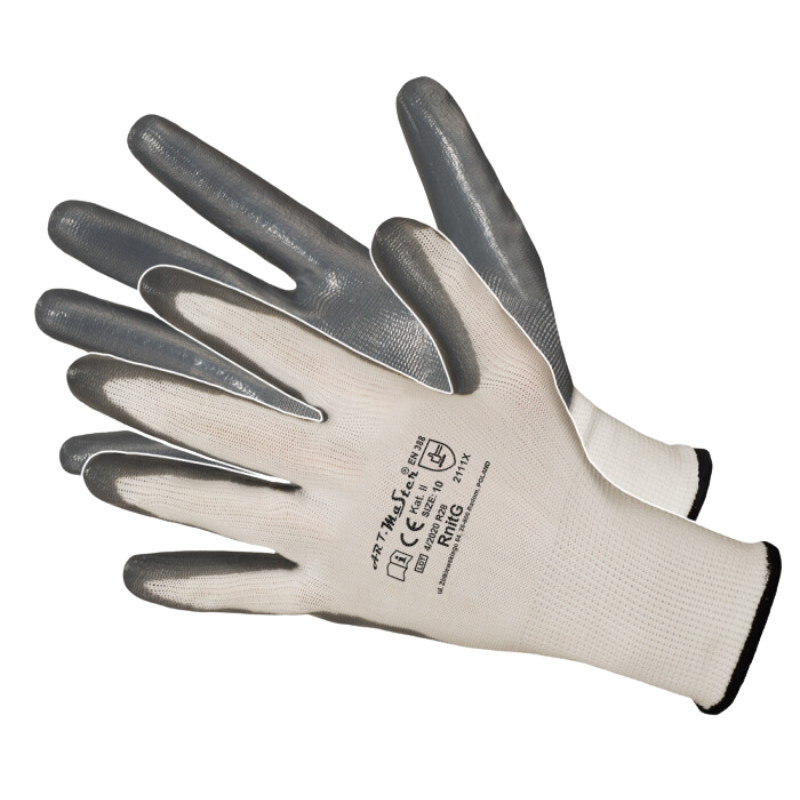Gartenhandschuhe Aus Nitril, Grau, Größe S/7, 1 Paar