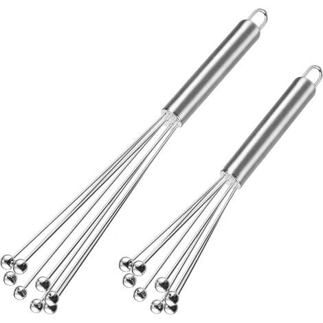 2-teiliges Schneebesen-set Aus Edelstahl, Handrührgerät Zum Kochen, Mixen Und Schlagen