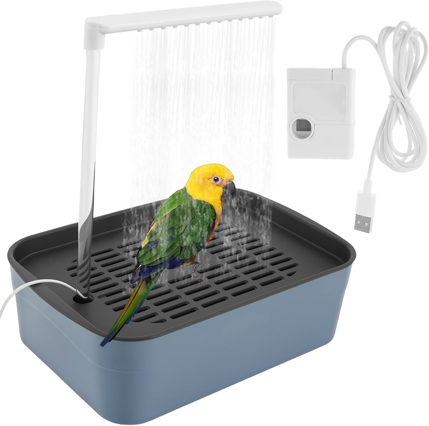 Vogeldusche, Automatische Papageienbadewanne Mit Zirkulationsarmatur, Elektrisches Usb-wasserbad Für Haustiere, Vogeldusche Für Käfige