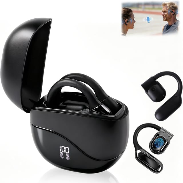 Ai Translator Headphones, 3-in-1 Bluetooth 5.4 Real Time Voice Translator Headphones 164 Languages, 58 Hours Translator Earphones With Ear Hooks And Enc Mic, 6 Translation Modes For Business And Study