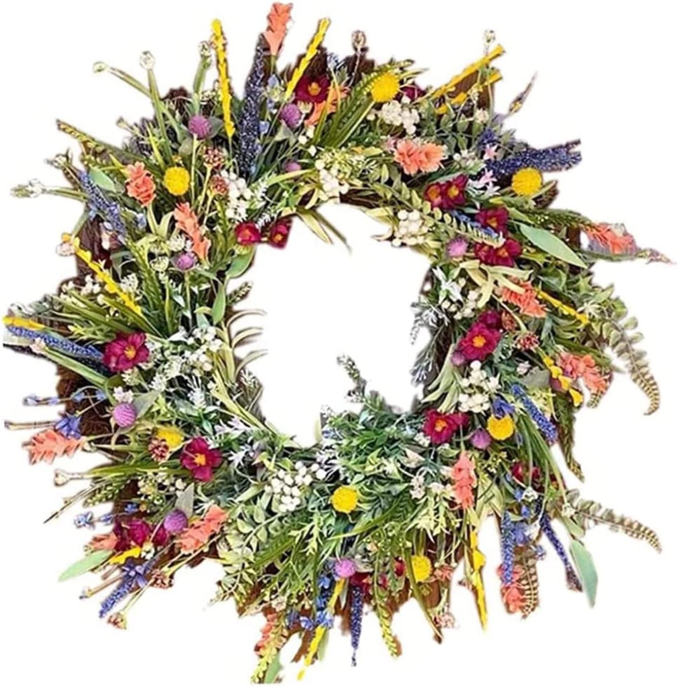 Frühlings- Und Sommer-türkranz Für Die Haustür, Künstlicher Wildblumen-frühlingskranz, Vielseitige Dekorative Girlande, Farbenfrohe Frühlings- Und Sommergirlande