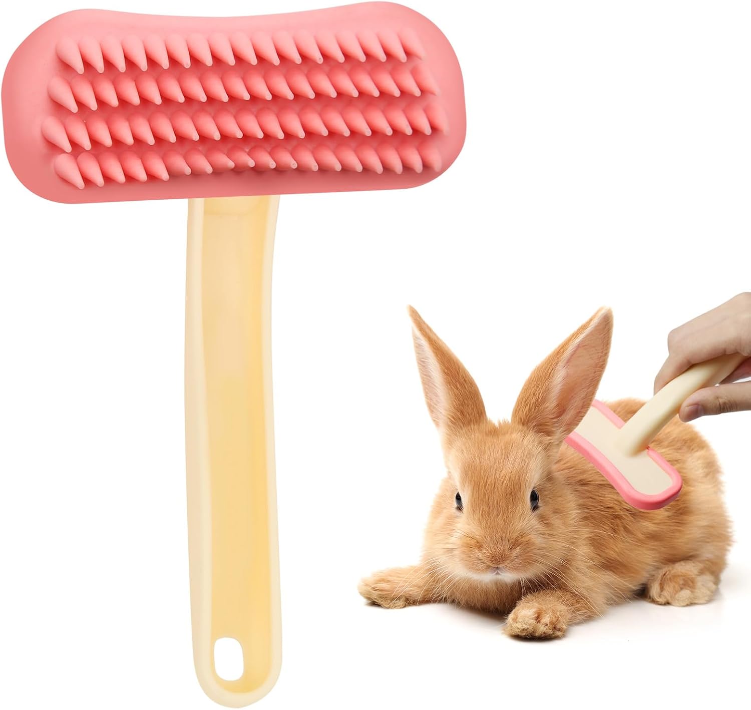 Kaninchenbürste, Weicher Silikon-massagekamm Für Kleintiere, Praktische Bürste Zur Kaninchenpflege, Pflegeset Geeignet Für Katzen, Welpen Und Andere Haustiere