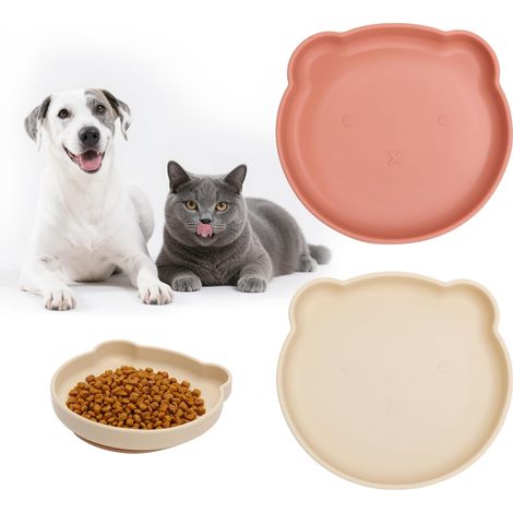 Silikon-katzennapf, Flach, 2 Stück Hundenapf Großer Katzennapf Mit Saugnapf – Rutschfest Napf Für Trocken- Und Nassfutter