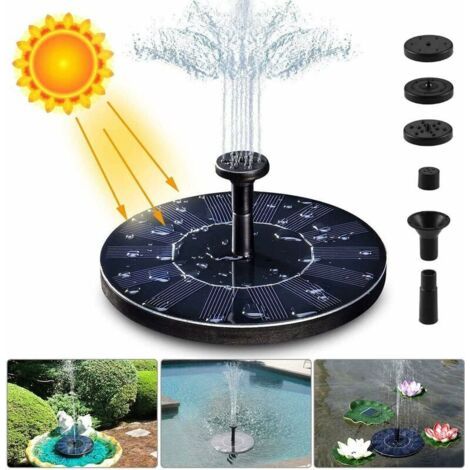 1,4-w-solar-gartenbrunnen – 150 L/h Durchflussrate – 55 Cm Höhe – 4 Düsen Inklusive – Abs-material – Automatischer Betrieb Bei Sonneneinstrahlung