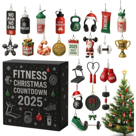 Weihnachts-adventskalender – Countdown – 2d-acryl-anhänger – Fitness-accessoire – Countdown-timer – Für Erwachsene, Yoga, Büro, Schlafzimmer, Wohnzimmer, Fenster, Tür