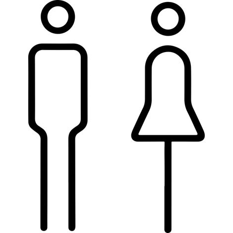 Toilettenaufkleber, Türschild Für Damen Und Herren, 2 Abnehmbare 3d-badezimmeraufkleber, Vinyl-spiegel-toilettenschild Für Hotel, Büro, Zuhause (schwarz)