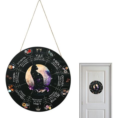 Jahresrad Aus Holz, 30 Cm Hexenkalender, Türschild Für Wicca-anhänger, Heidnisches Hexenschild, Himmelssymbol, Weihnachtsdekoration