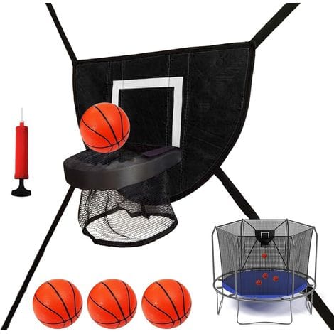 Wandmontierter Trampolin-basketballkorb, Mini-trampolin-basketballkorb Mit 4 Bällen Und Pumpe, Outdoor-spiel-/trainingszubehör Für Kinder