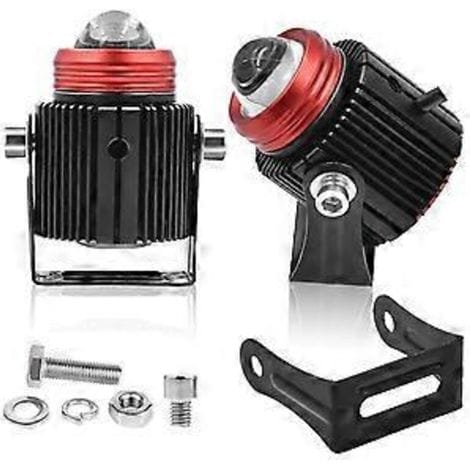 Set Aus 2 Zweifarbigen Led-motorradscheinwerfern, Nebelscheinwerfern, Gelb 3000k / Weiß 6500k, Universelles Fernlicht, 30 W, 3000 Lm, Abblend-/fernlicht, Wasserdicht, Tagfahrlicht.