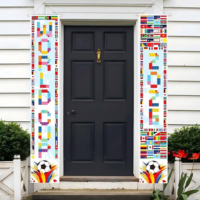 Großes Fußballbanner (30 X 180 Cm) Mit Aufhängeschnur Zur Vertikalen Anbringung An Der Haustür, Im Garten, In Der Bar Oder In Der Garage. Die Ideale Dekoration, Um Ihre Unterstützung Für Fußballfans Z
