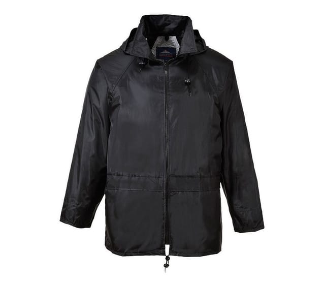 Portwest Klassische Regenjacke Schwarz L