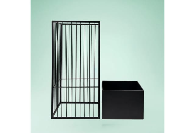 Relaxdays Blumenständer A, Metall, Hbt 61x30,5x30,5 Cm, Gestell, Wohnzimmer & Flur, Eckiger Pflanztopfständer, Schwarz