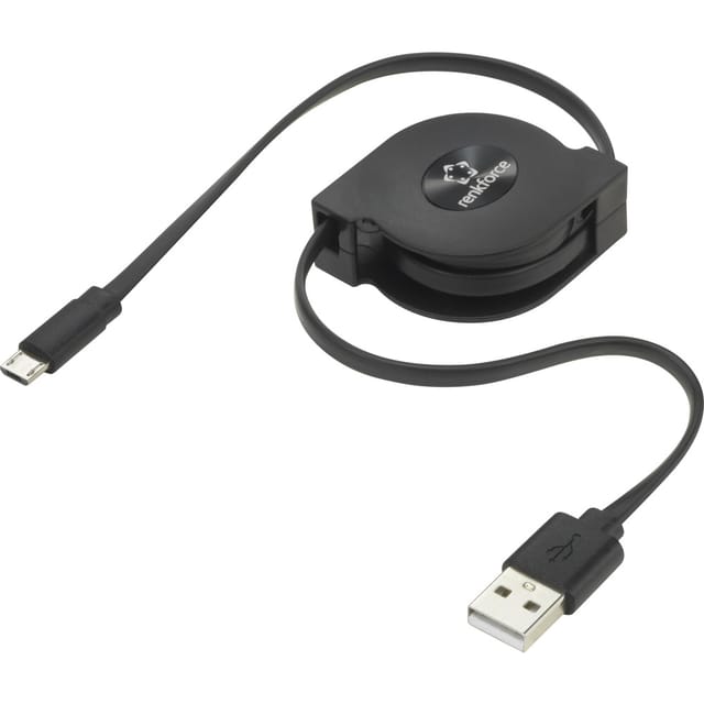 Usb-kabel Usb 2.0 Usb-a Stecker, Usb-micro-b Stecker 0.80 M Schwarz Rf-4352332 - Renkforce