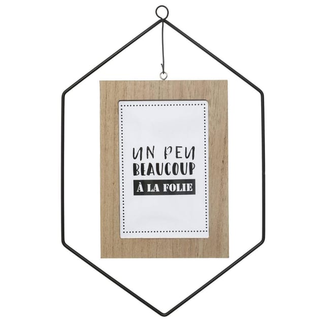 Fotorahmen Aus Metall Und Holz 10x15cm - Schwarzes Hexagon