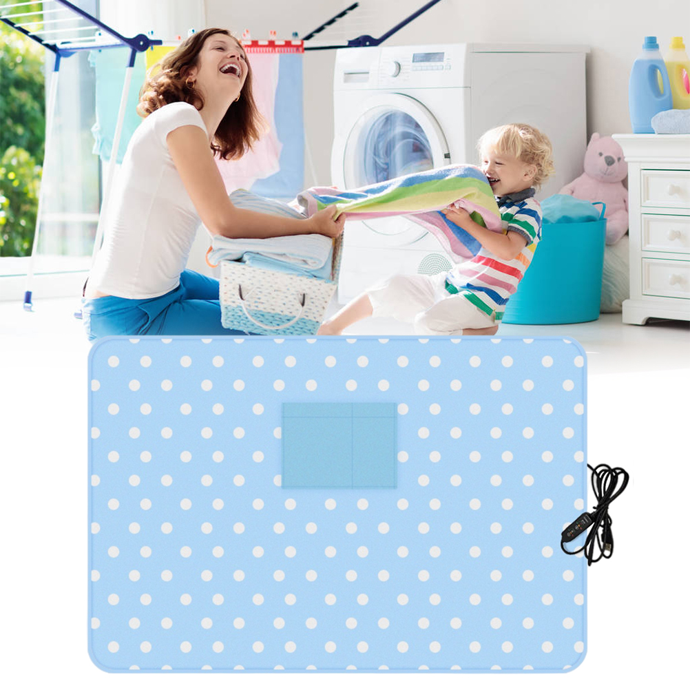 Usb-beheizbare Decke, Für Zuhause, Auto, Büro, Schoß, Haustiere, Einheitsgröße, Blau-weiß Gepunktet, Mit Thermostat-timer, 80 X 59 Cm