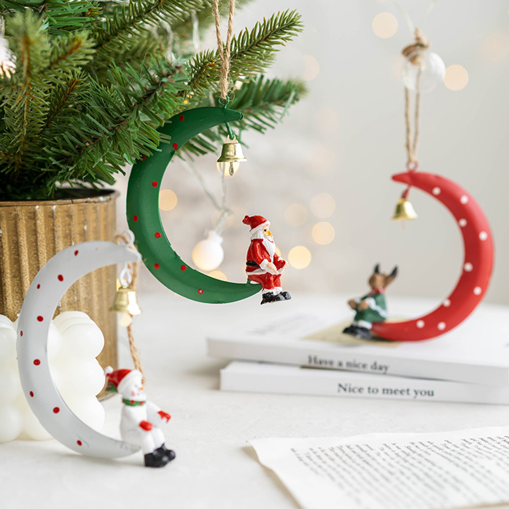 Weihnachtsbaumschmuck, Anhänger Aus Eisen Und Kunstharz, Motive: Alter Mann, Schneemann, Rentier, 11 X 8 Cm, 1 Stück