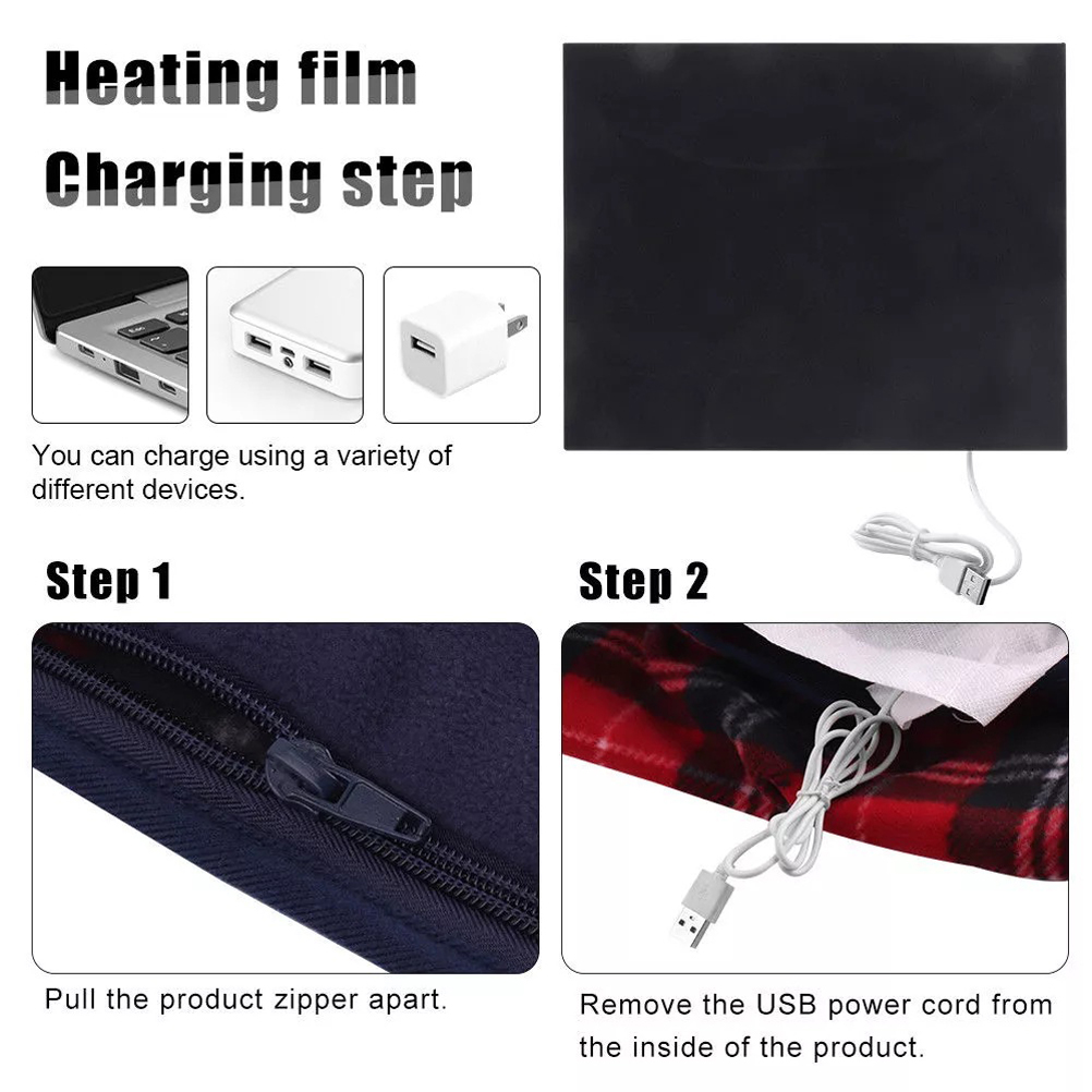 Usb-heizdecke Für Zuhause, Auto, Büro, Schoß, Haustiere, Individuelle Wärme (1 Heizdecke In Einer Tasche), Rot-kariertes Muster Mit Thermostat-timer