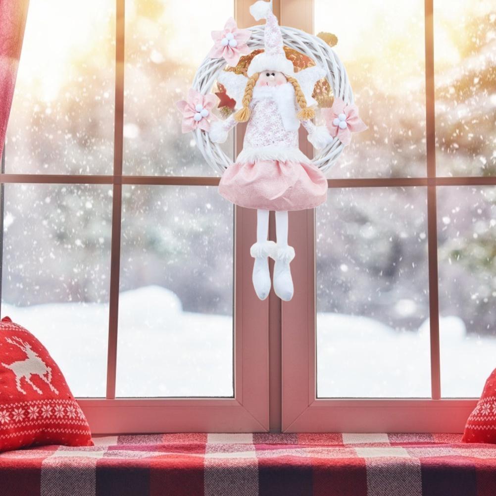 Engels-weidenkranz, Hängedekoration Für Haustür Oder Weihnachtsbaum, Festliches Deko-accessoire, Groß, Lange Beine, Rosa, Einheitsgröße